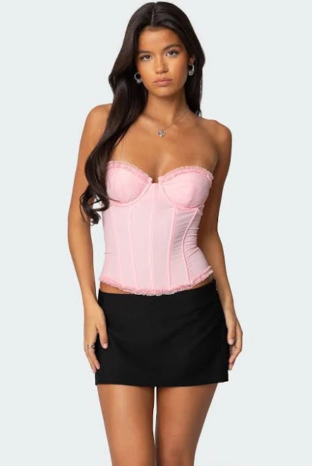 corset top Edikted Women's Deirdre Mesh Lace-Up Corset Top edikted $24