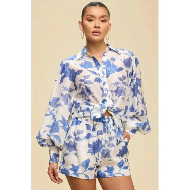 matching set Floral Long Sleeve Top and Shorts Matching Set Amanda Jean NYC $140