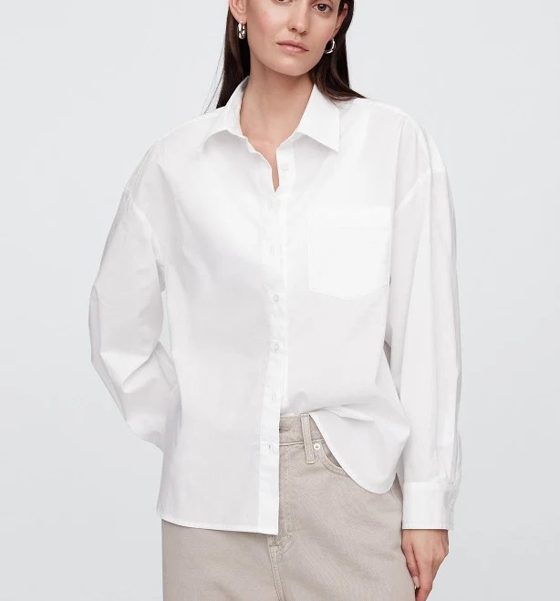 outerwear Gap Women's Oversized Poplin Shirt Gap Factory $29.99