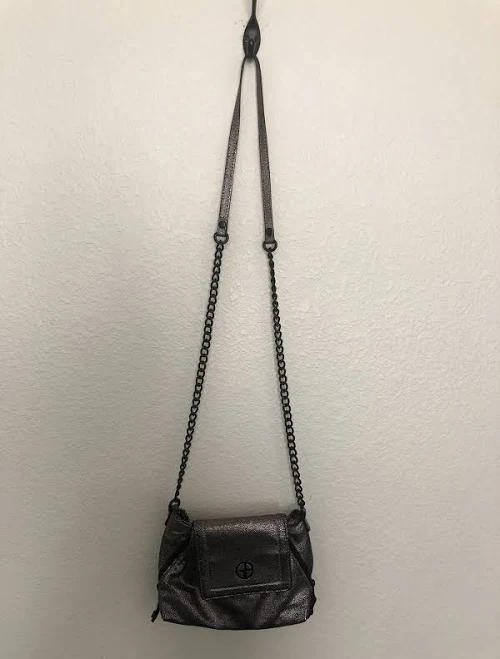 bag Gianni Bini Small Silver Faux Leather Chain Strap Crossbody Bag Purse eBay - karacordelia $9.99