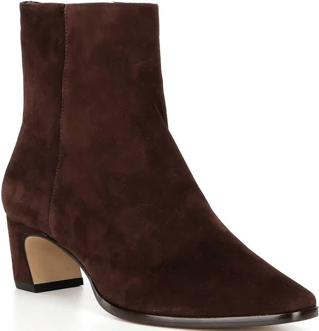 heels Gianni Bini Women's Waltar Suede Kitten Block Heel Booties Dillard's $159.99