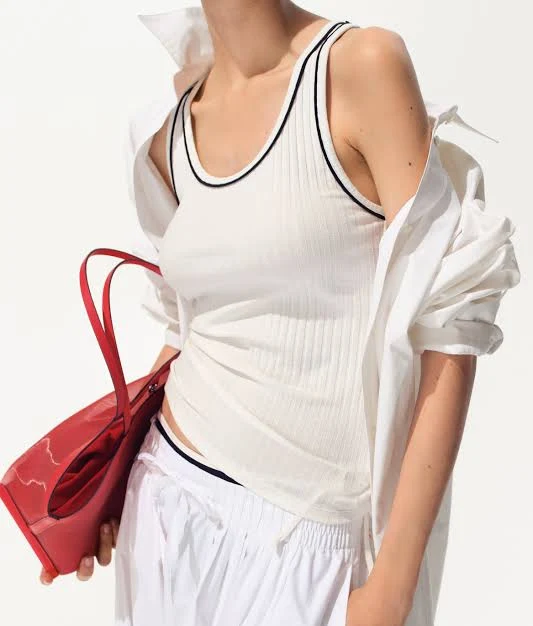top H&M Ladies Rib-Knit Tank Top H&M $14.99