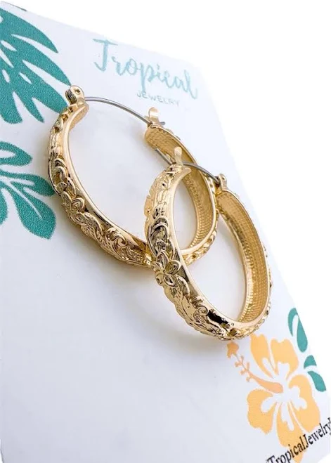 accessory Hawaiian Plumeria 3D Flower Hoop Earrings Etsy - TropicalJewelryHI $9.99