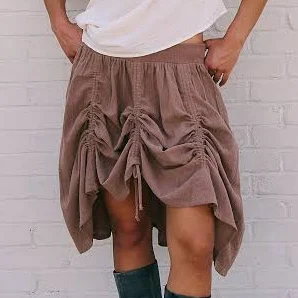 skirt Hustle And Bustle A-line Skirt by free-est at Free People in Brown, Size: XS Free People $68