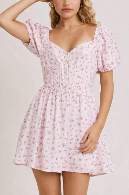 dress Isabelle Puff Sleeve Floral Mini Dress Not Enough Nelsons $28