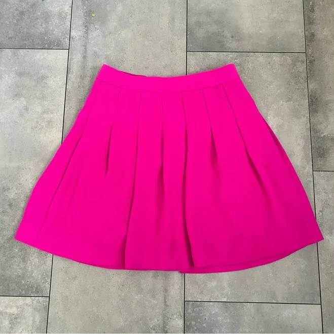 skirt J. Crew Hot Pink Pleated Mini A Line Skirt 0 eBay - lakristen1 $34