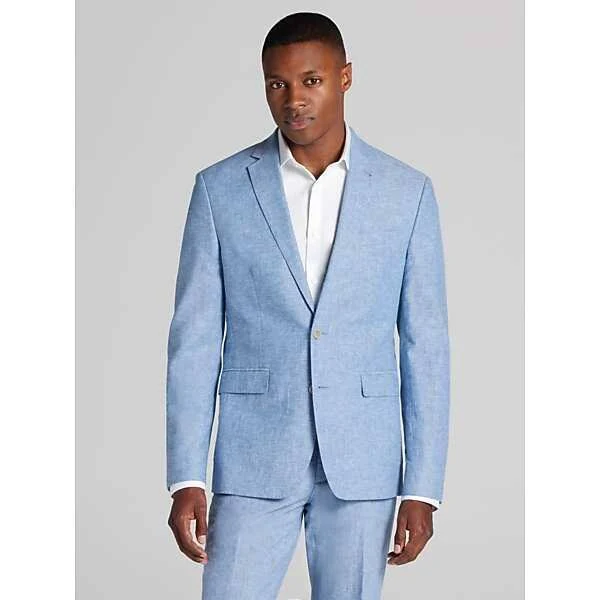 blazer JOE Joseph Abboud Slim Fit Linen Blend Suit Jacket in Dusty Blue – Men’s 44 Long Lightweight Notch Lapel Blazer Men's Wearhouse $199.99
