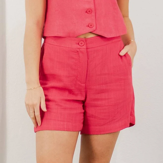 shorts Lili Sidonio Women's High-Waisted Linen Shorts CoCapsules $34