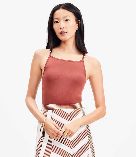 top Loft Women's Ribbed Square Neck Sweater Tank Top LOFT $16.95