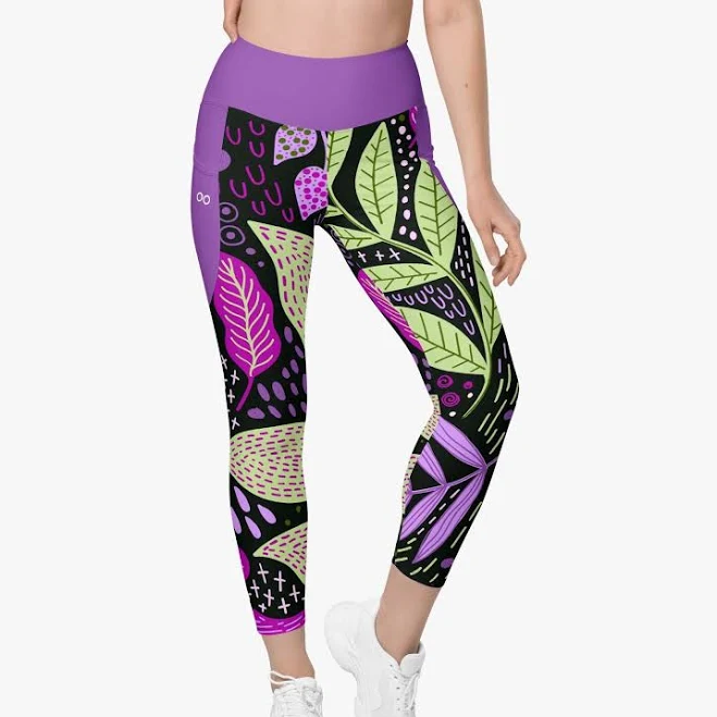 leggings Loony Legs Fairy Forest Recycled Floral Leggings with Pockets Loony Legs $96