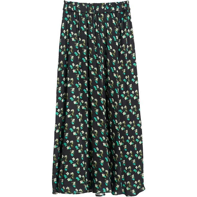 skirt Lost Pattern Women's Beach Blossom Satin Midi Skirt Lost Pattern NYC $106.8