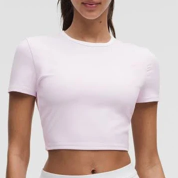 top lululemon Tight-Fit Cropped Shelf-Bra T-Shirt lululemon $49