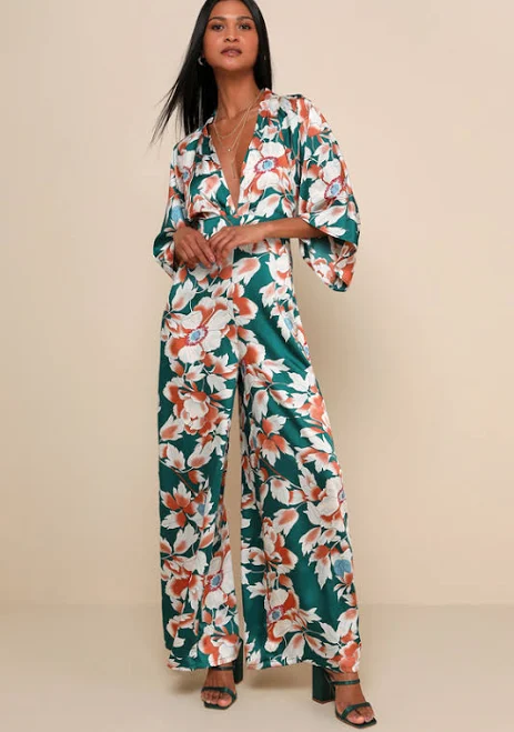 jumpsuit Lulus Floral Print Wide-Leg Jumpsuit Lulus $79