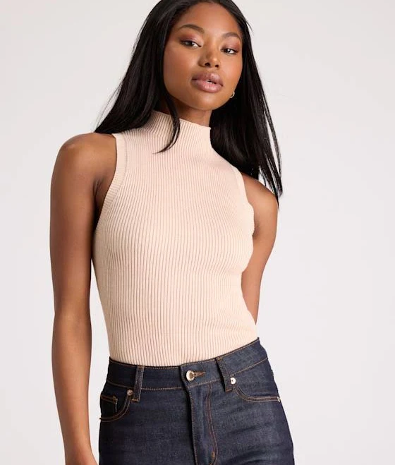 top Lulus Ribbed Mock Neck Sweater Tank Top Lulus $35