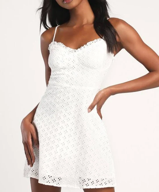 dress Lulus Sleeveless A-Line Eyelet Mini Dress Lulus $47.2