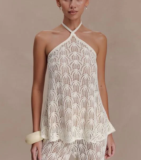 top Meshki Corey Crochet Halter Neck Top meshki.us $85