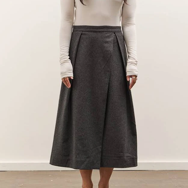 skirt Mijeong Park Wool Blend Pleated Midi Skirt Glasswing Shop $105