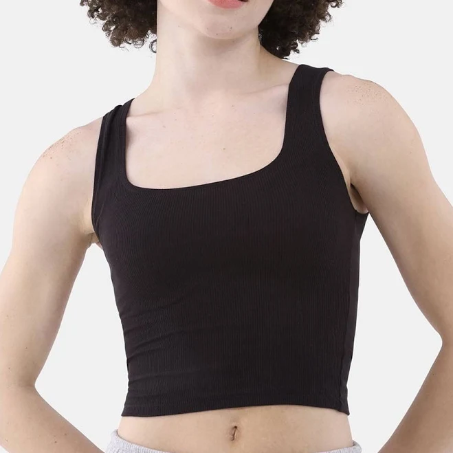 top No Boundaries Women's Ribbed Cotton Cropped Tank Top Walmart $7.69