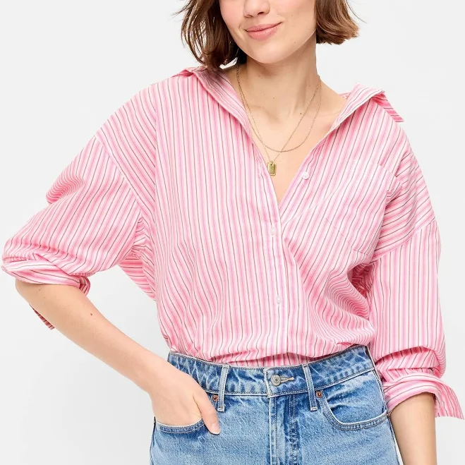 outerwear Old Navy Women's Oversized Button-Down Boyfriend Shirt Old Navy $27.99