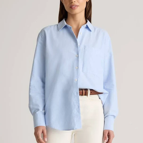 top Quince Women's Relaxed Organic Cotton Oxford Shirt Quince $39.9