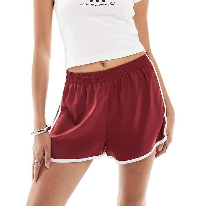 shorts Satin Shorts with Contrast Piping ASOS $35.7