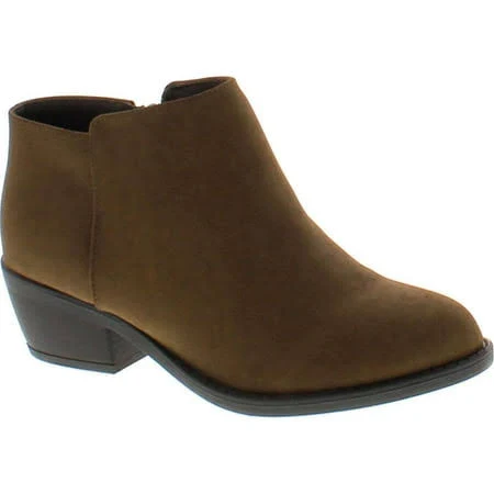 shoes Soda Women's Massen Distress Faux Suede Leather Round Toe Heel Ankle Boots Walmart - Off Price Direct $23.98