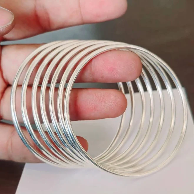 accessory Sterling Silver Stackable Bangle Set of 7 Etsy - Seller $16.25