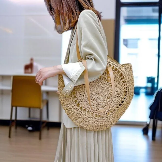 bag Straw Shoulder Tote Bag Etsy - Seller $35.46
