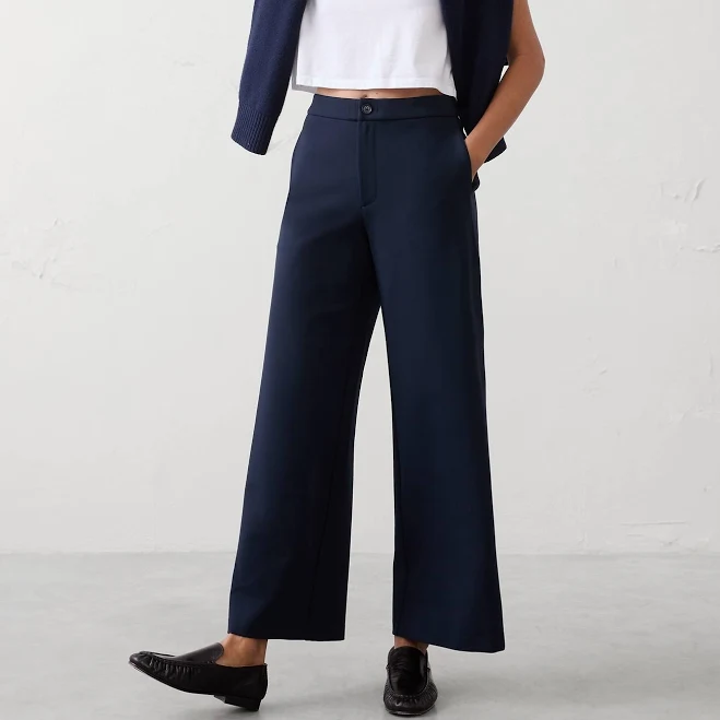 pants Women's High-Rise Wide-Leg Ponte Pants Banana Republic Factory $72