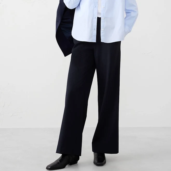 pants Women's High-Rise Wide-Leg Sculpted Trouser Banana Republic Factory $66