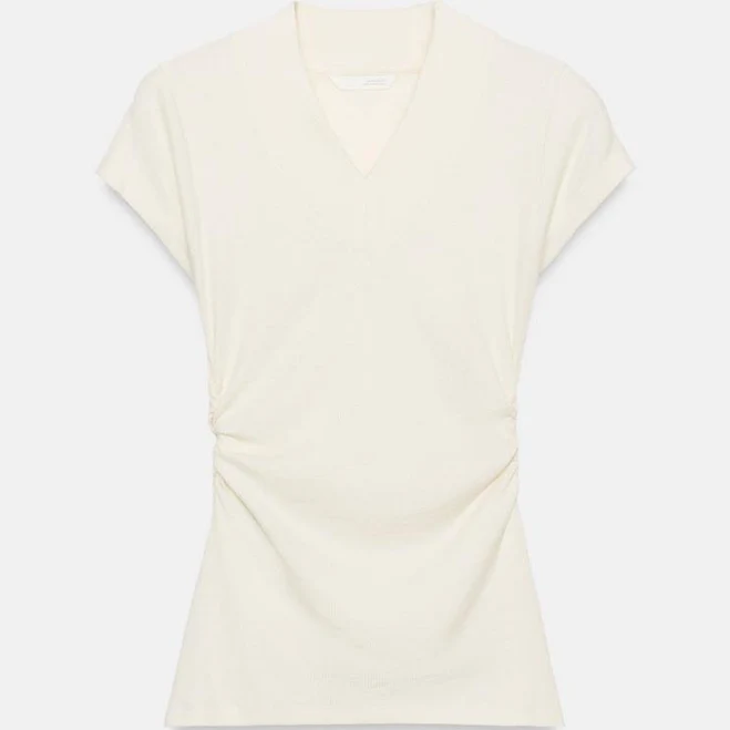 t-shirt Zara Draped Linen Blend T-Shirt Zara USA $29.9