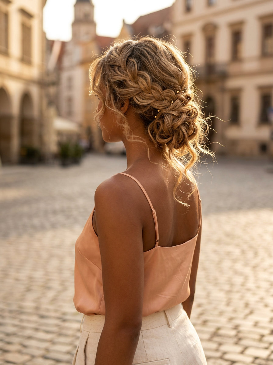 medium wavy golden blonde with sandy blonde balayage, long diffused layers, face-framing pieces — soft, beachy