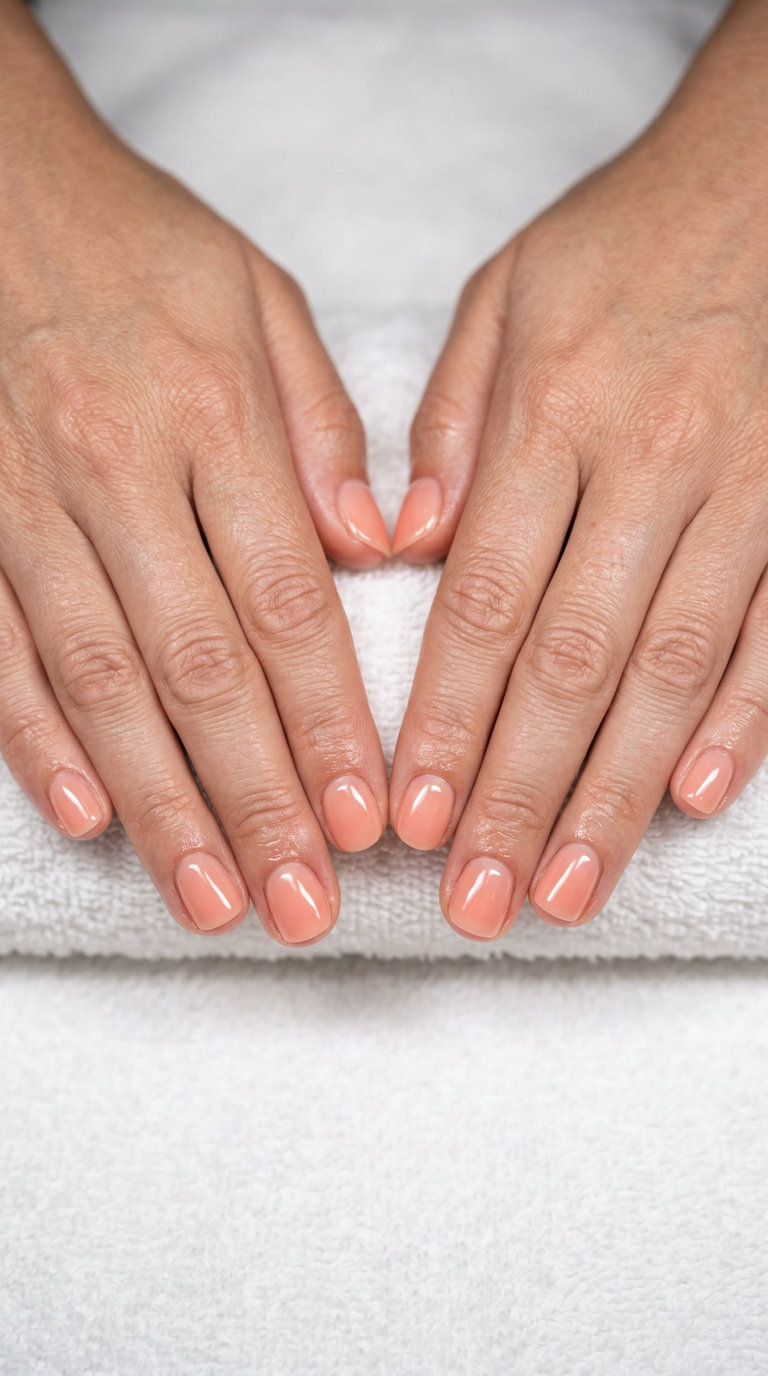 Coral Milk Flush nails for shell summer nails 2026. Clean-girl effortless style.