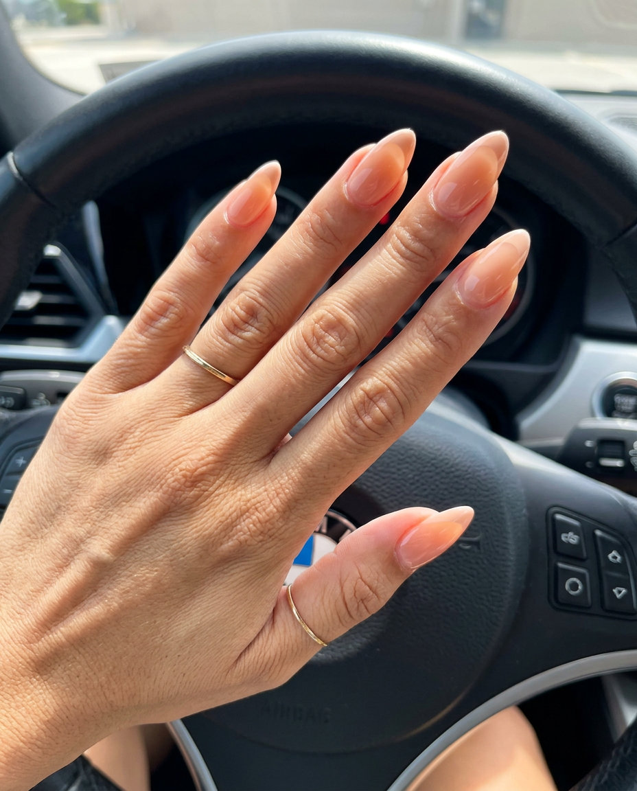 Subtle Nude Micro French acrylic nails for daily wear, work, and casual occasions in 2026. Clean-girl aesthetic.