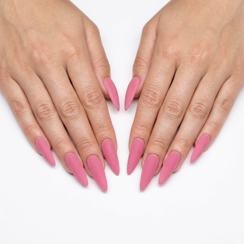 Chic electric blue glazed donut almond nails for parties and nights out. Solid summer nails 2026.