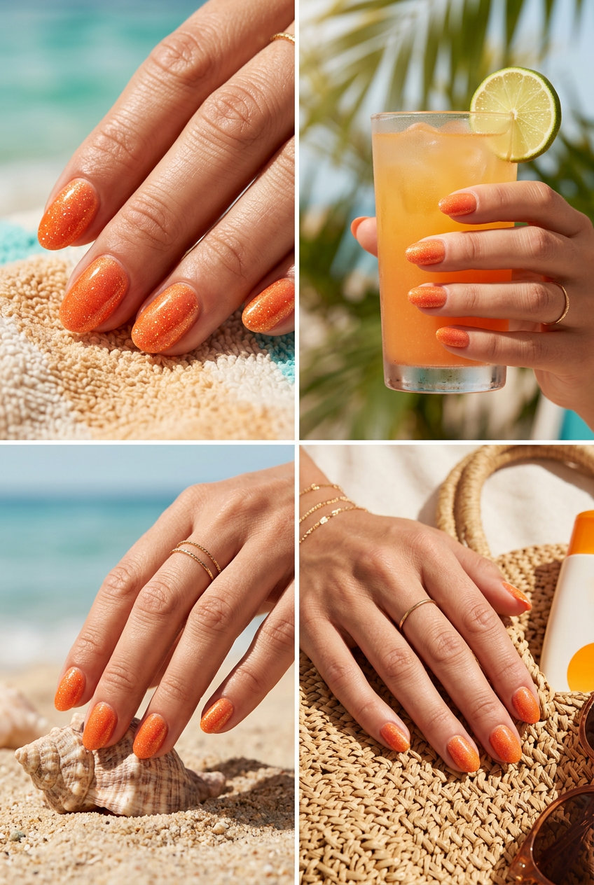 Color Block Stilettos 2026: Bold & Energetic Bold coral and lime green color block stiletto nails for summer colorful nails designs 2026.
