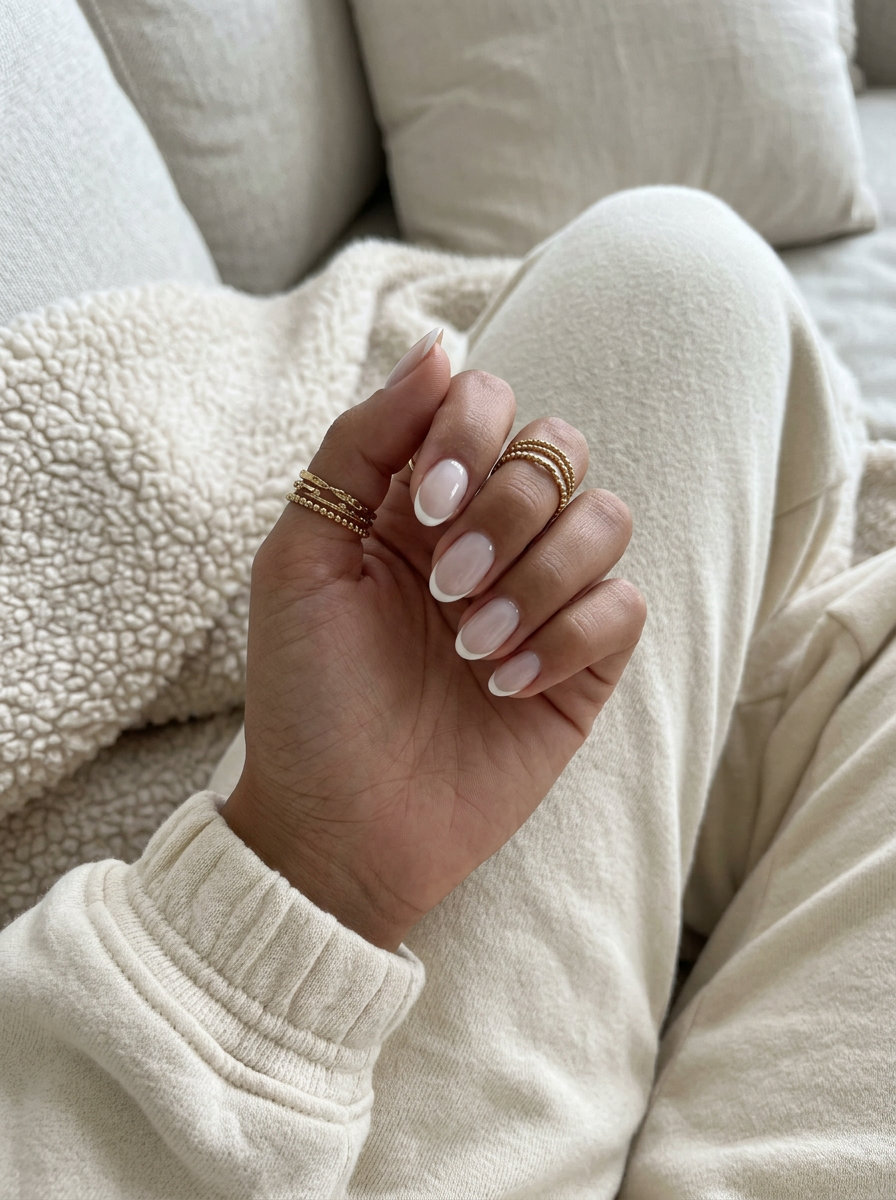 Subtle Milky Micro French summer gel nails short simple 2026 for casual everyday wear.