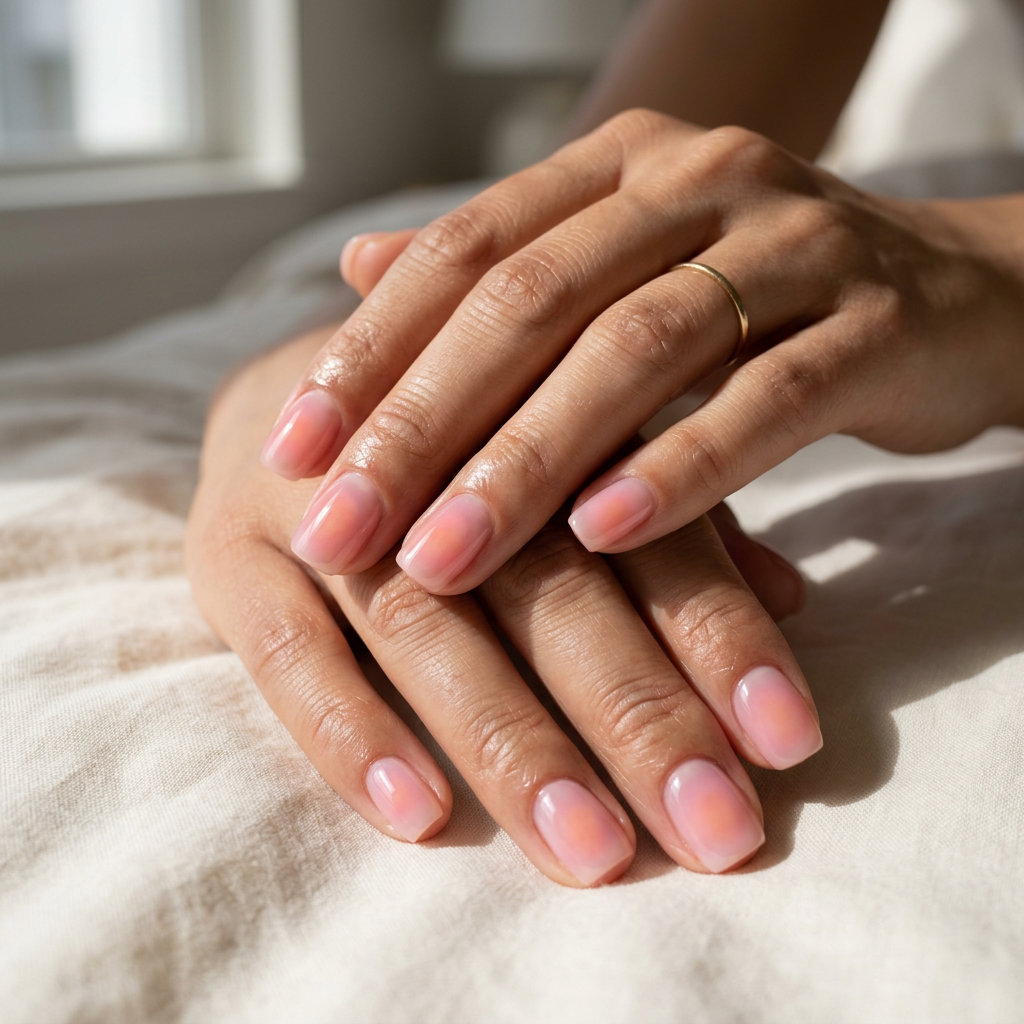 Jelly pink aura squoval nails for summer nails 2026, great for casual outings and lunch dates.