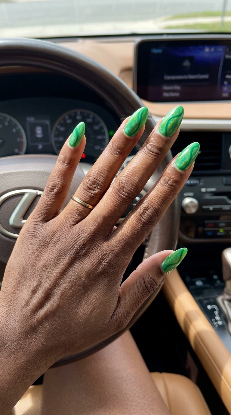 Fuchsia Holographic Stilettos: Summer Nails for Dark Skin 2026 Fuchsia Holographic Stilettos: Edgy summer nails for dark skin 2026. Vibrant and confident.