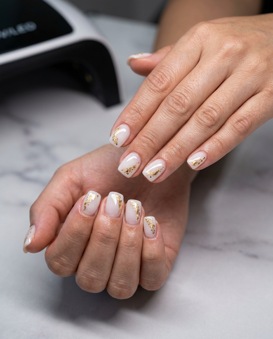 Golden Hour Milky Almond nails for summer vibes nails 2026. Minimalist, luxurious, work style.