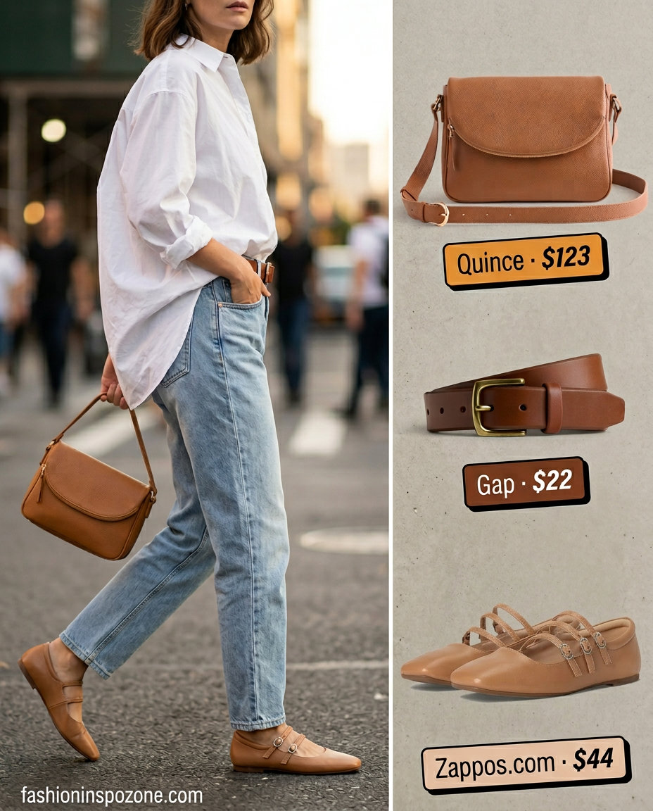 What to Wear with Kitten Heels Summer 2026: Wide leg jeans, white shirt, leather belt for city exploration.